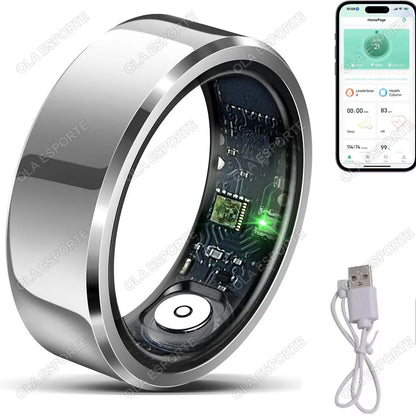 2026 New Smart Ring Heart Rate Blood Pressure Sleep Monitoring Motion Tracking IP68 Waterproof Men Women Smart Ring Holiday Gift