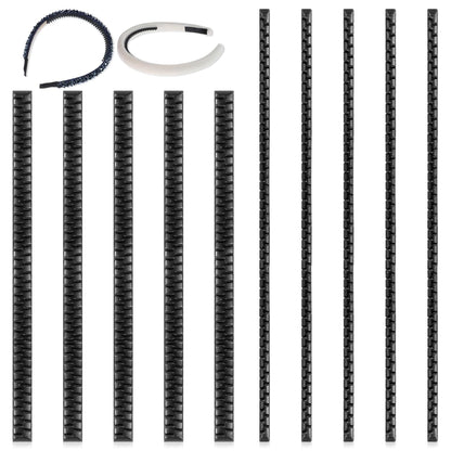 10 Pcs Silicone Headbands Head Scarf Gripper Grips with Self-Adhesive Hairbands Temple Tape Headband Strips Hair Bands Teethes Silicone Wig Grip Hair Hoop for Women DIY Black