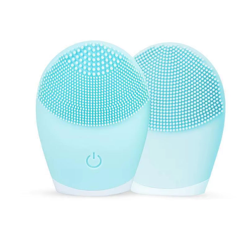 Custom Logo Deep Pore Cleanser Battery Use Electric Facial Cleansing Brush Handheld Massage ABS Stainless Steel Waterproof Body