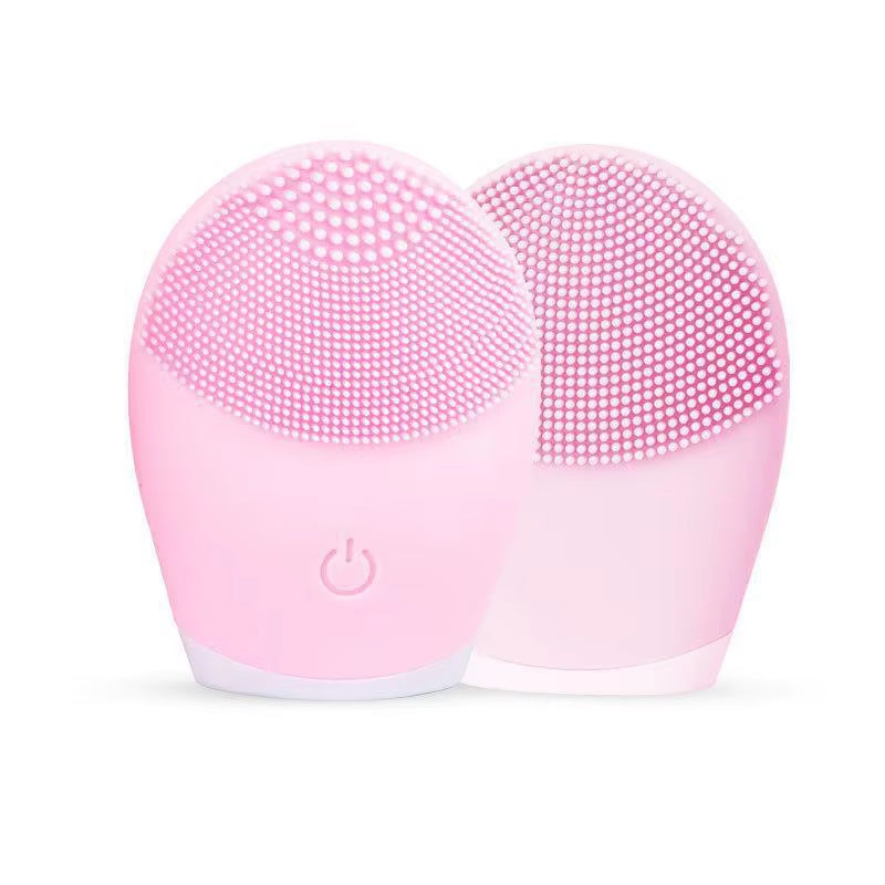 Custom Logo Deep Pore Cleanser Battery Use Electric Facial Cleansing Brush Handheld Massage ABS Stainless Steel Waterproof Body