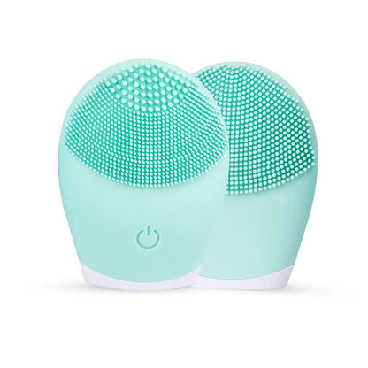 Custom Logo Deep Pore Cleanser Battery Use Electric Facial Cleansing Brush Handheld Massage ABS Stainless Steel Waterproof Body