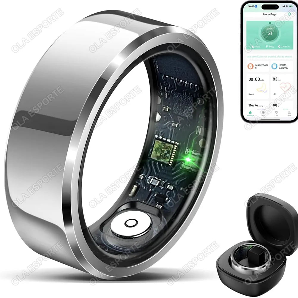 2026 New Smart Ring Heart Rate Blood Pressure Sleep Monitoring Motion Tracking IP68 Waterproof Men Women Smart Ring Holiday Gift