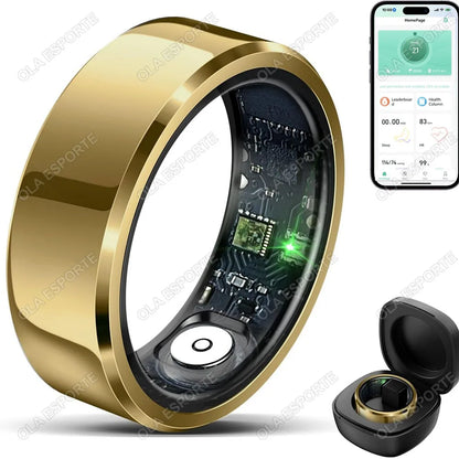 2026 New Smart Ring Heart Rate Blood Pressure Sleep Monitoring Motion Tracking IP68 Waterproof Men Women Smart Ring Holiday Gift