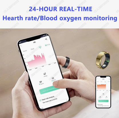 2026 New Smart Ring Heart Rate Blood Pressure Sleep Monitoring Motion Tracking IP68 Waterproof Men Women Smart Ring Holiday Gift